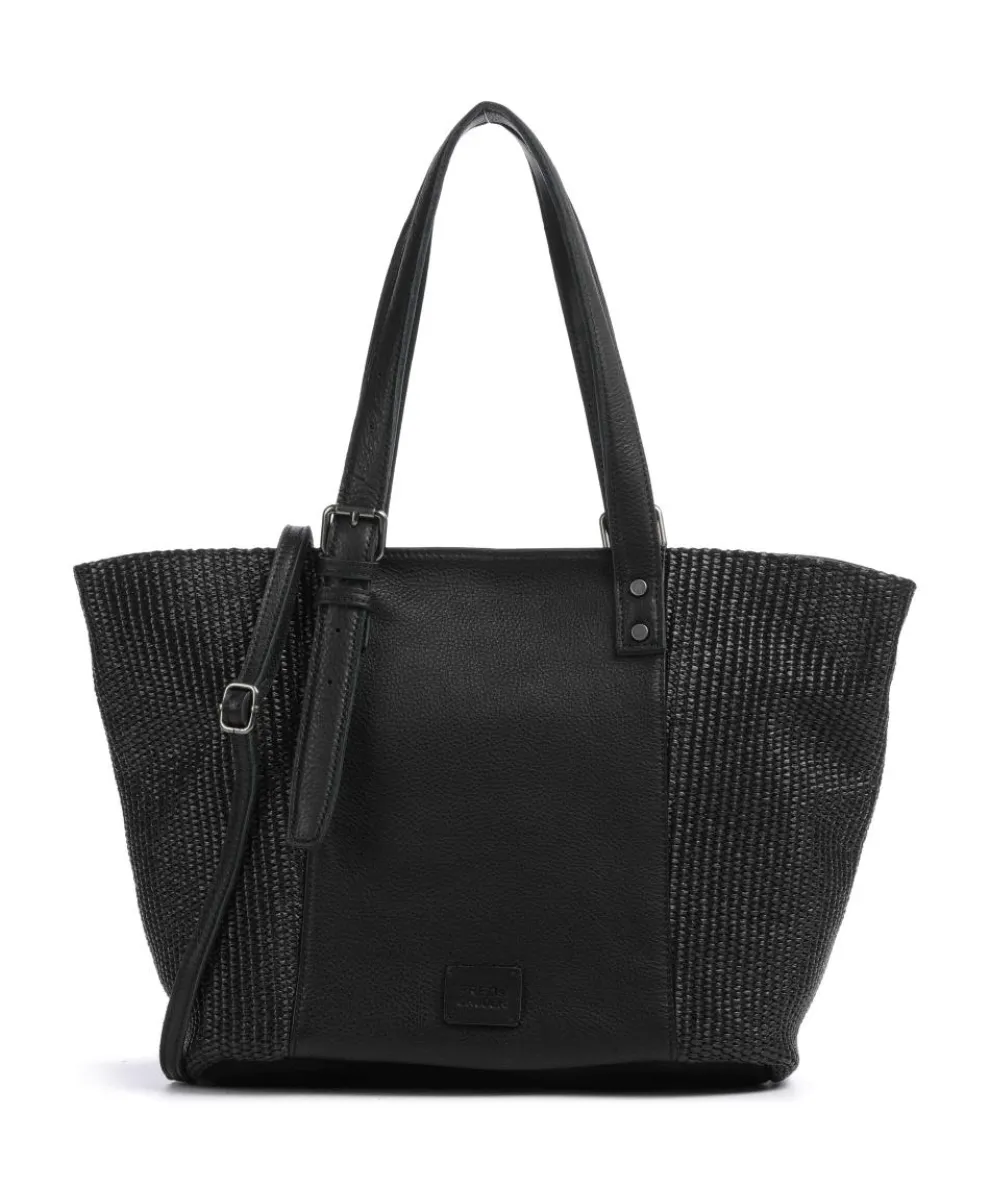 Sea you soon Tote bag polypropylene, grained leather black