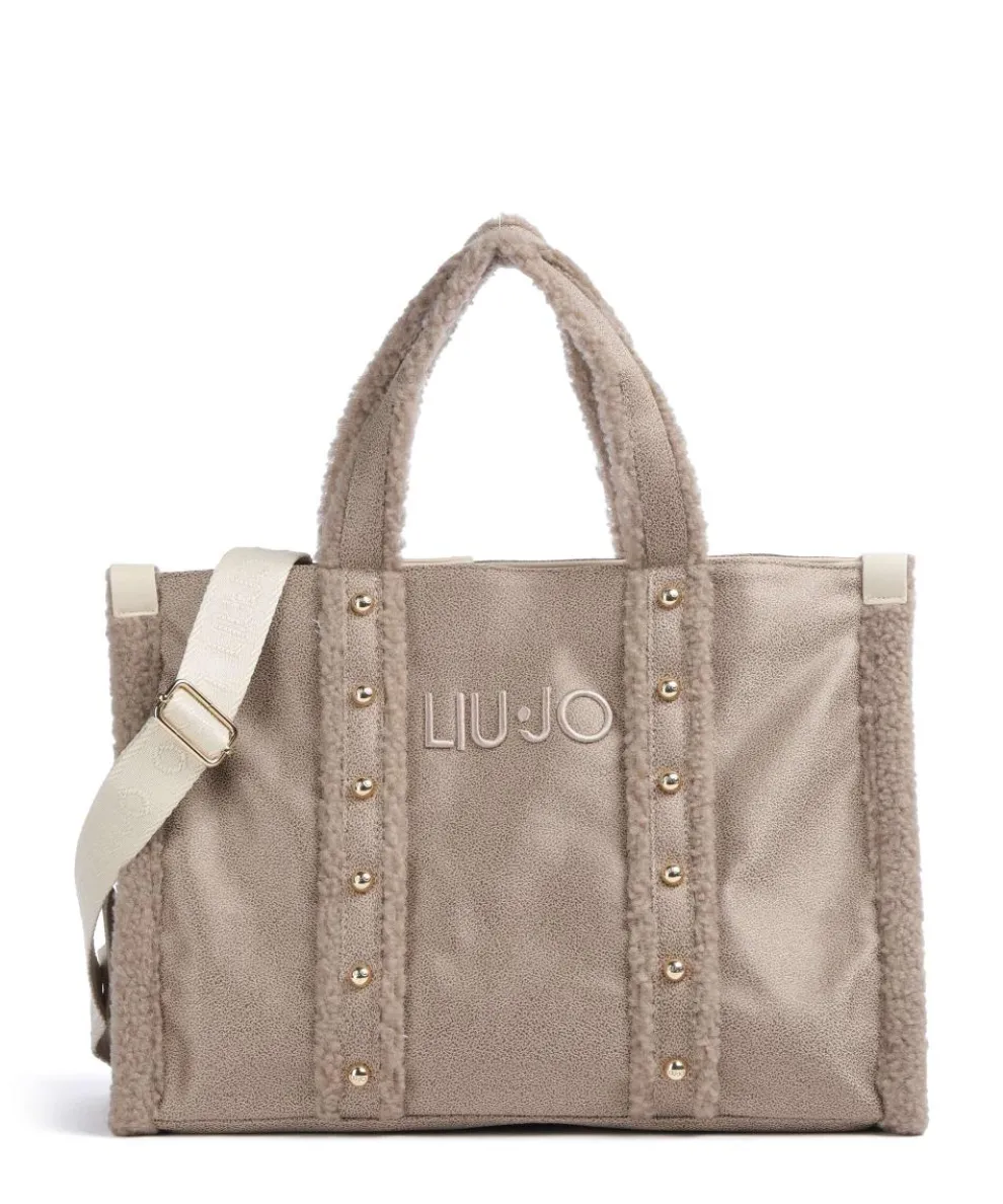 L Tote bag imitation leather light brown