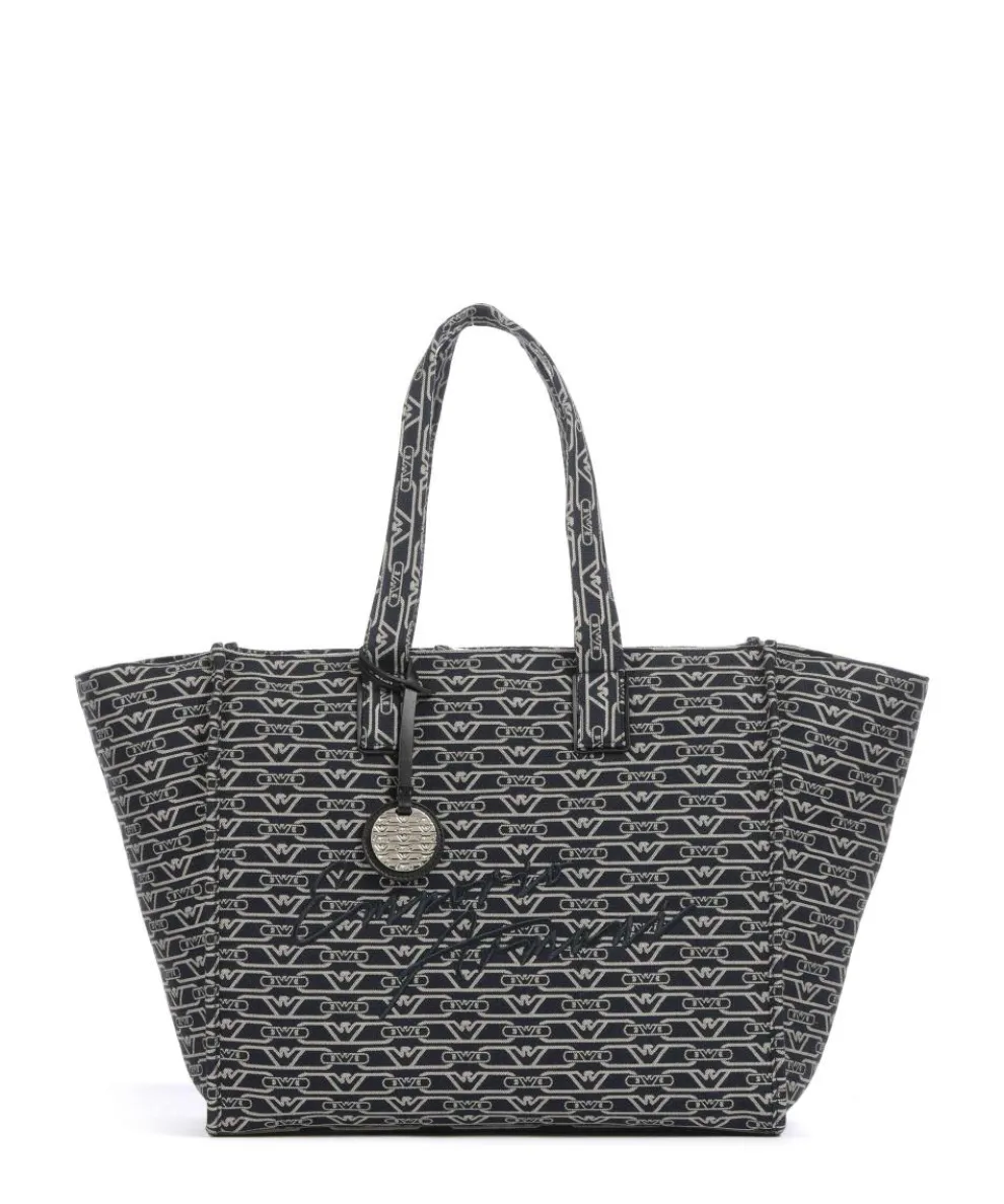 La Gio Tote bag canvas blue/beige