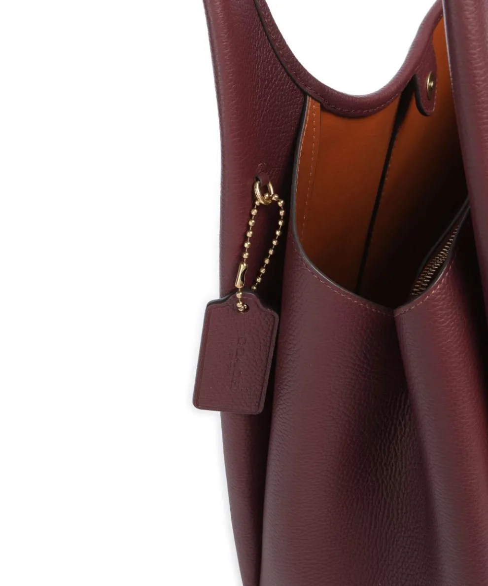 Lana Hobo bag grained leather wine