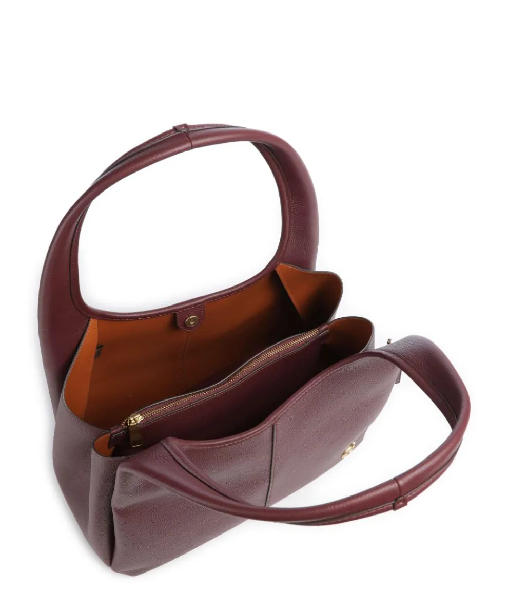 Lana Hobo bag grained leather wine