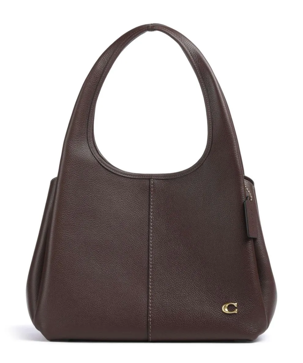 Lana Hobo bag grained leather dark brown