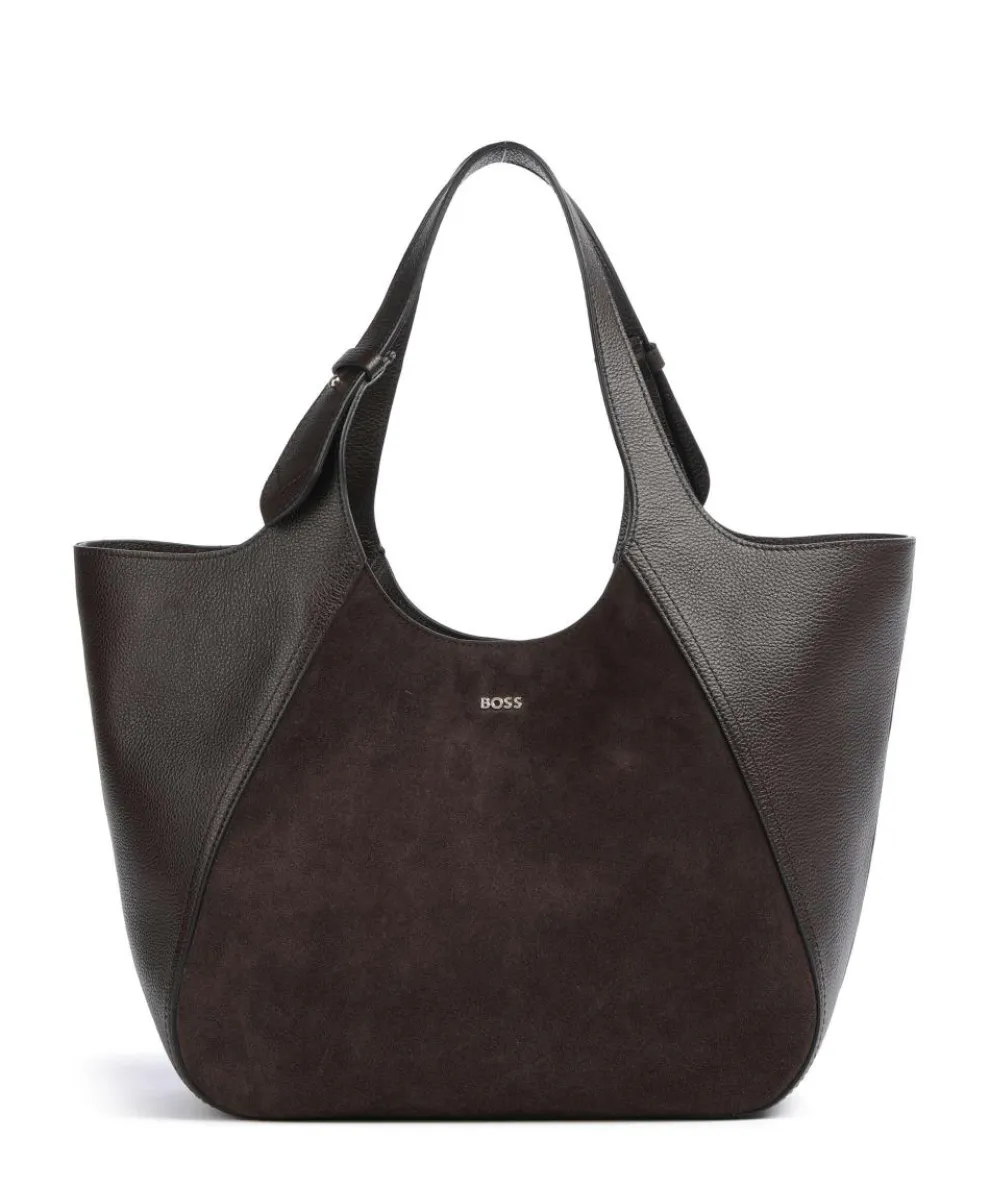Lenah Big Tote bag grained cow leather, brushed cow leather dark brown