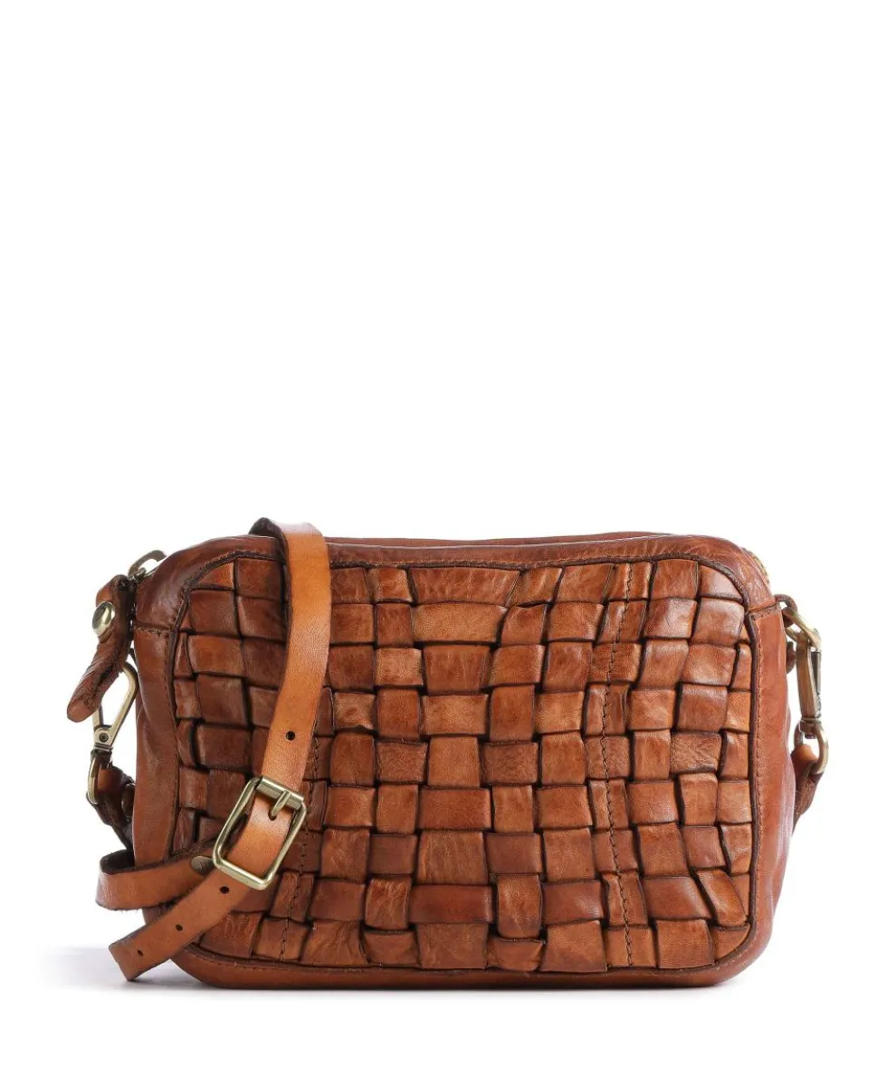 Crossbody bag fine grain cow leather cognac