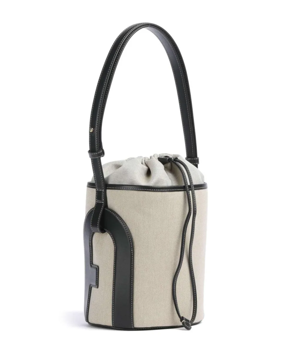 Lido S Bucket bag canvas beige/black
