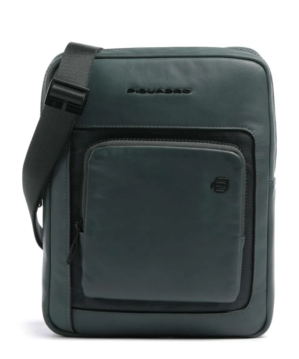 Liko Crossbody bag fine grain leather dark green