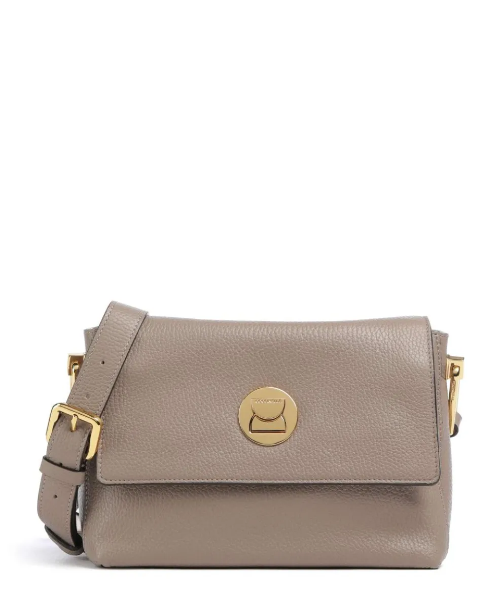 Liya Crossbody bag grained leather taupe