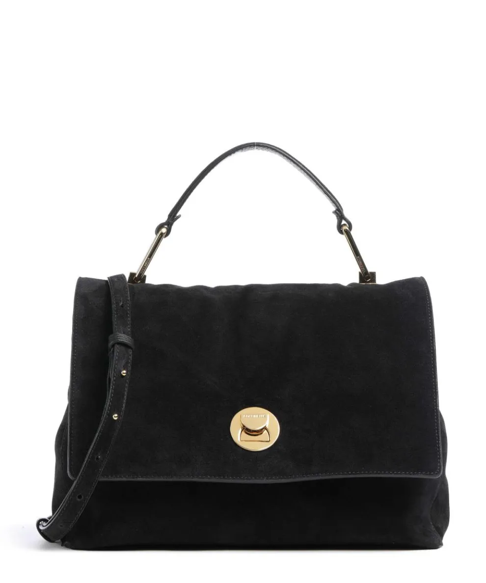 Liya Suede Handbag brushed leather black