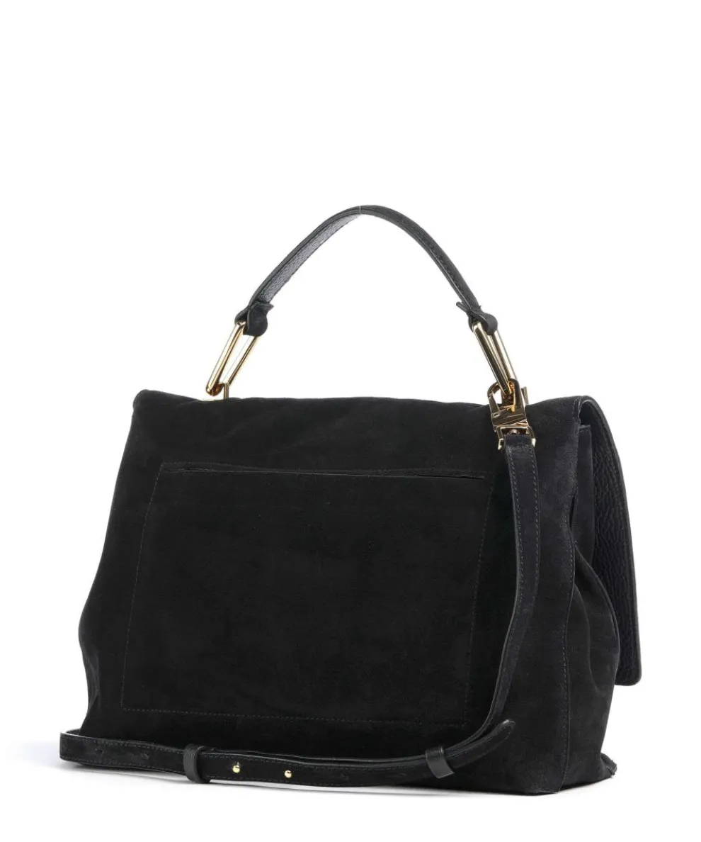 Liya Suede Handbag brushed leather black