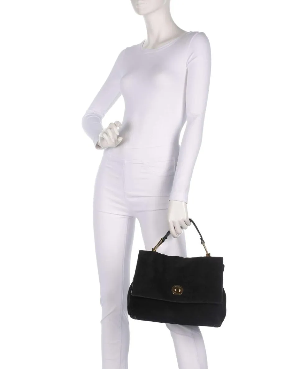 Liya Suede Handbag brushed leather black