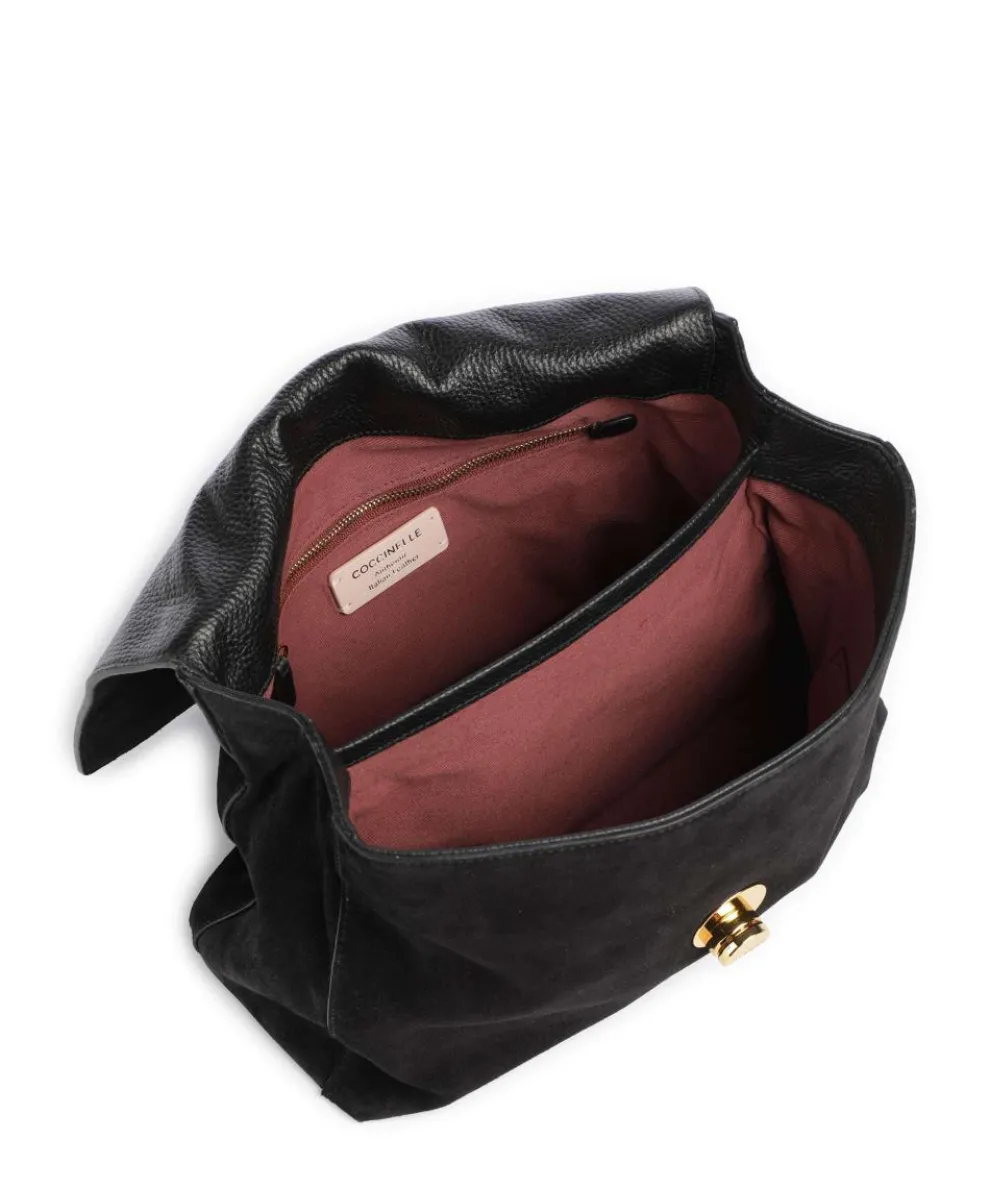 Liya Suede Handbag brushed leather black