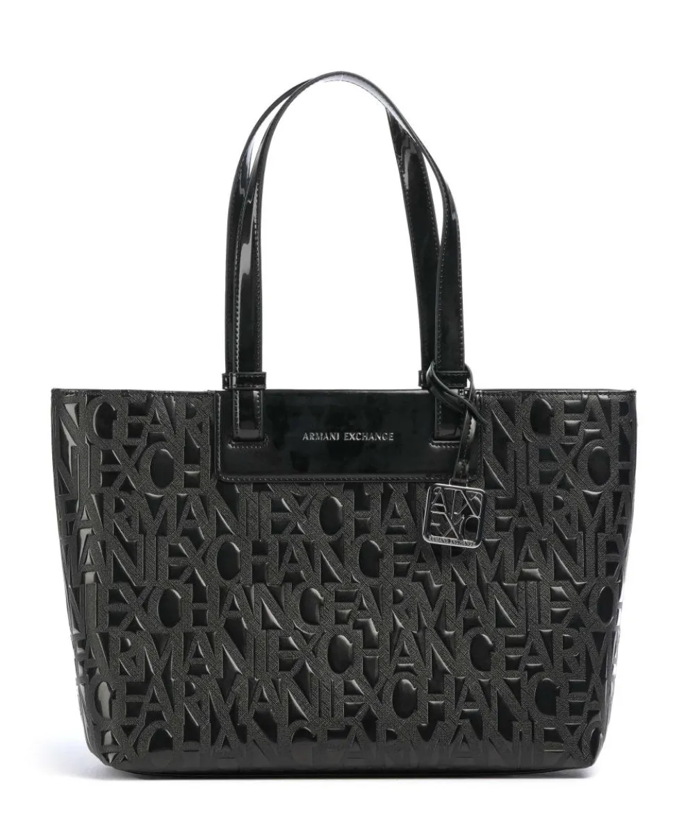 Liz Patent M Tote bag imitation leather black