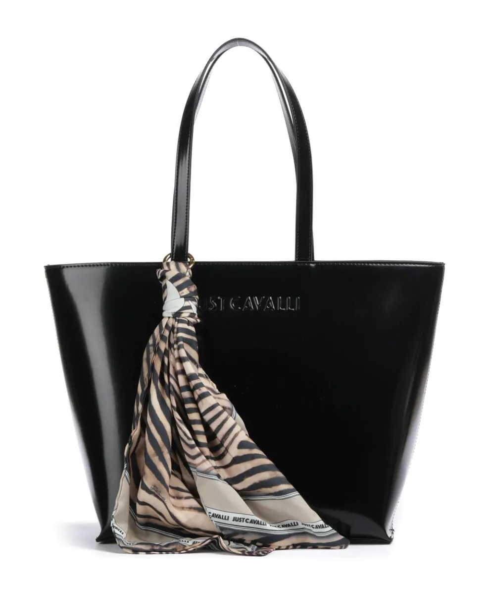 Chain Foulard Tote bag imitation leather black