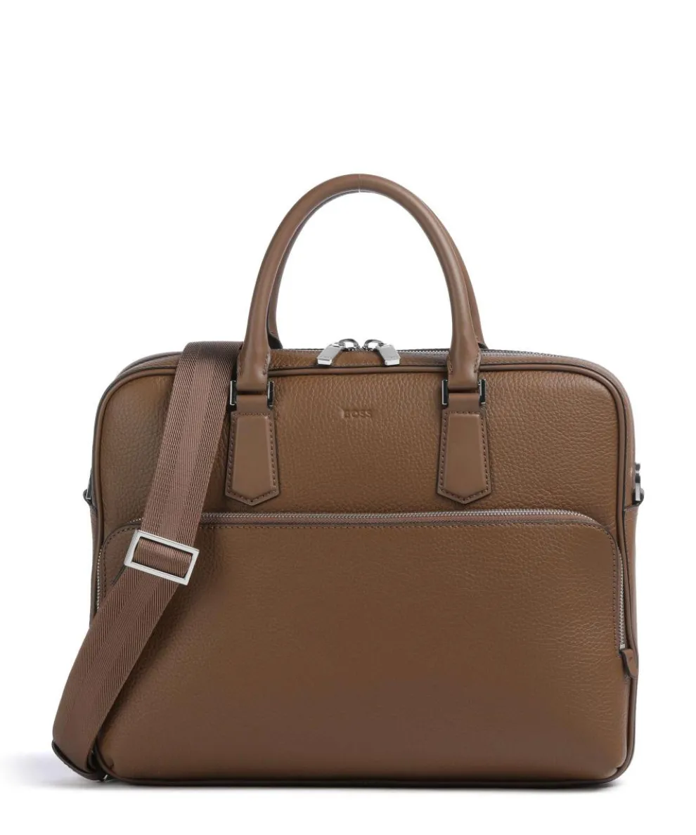 Crosstown Briefcase 14″ grained cow leather brown