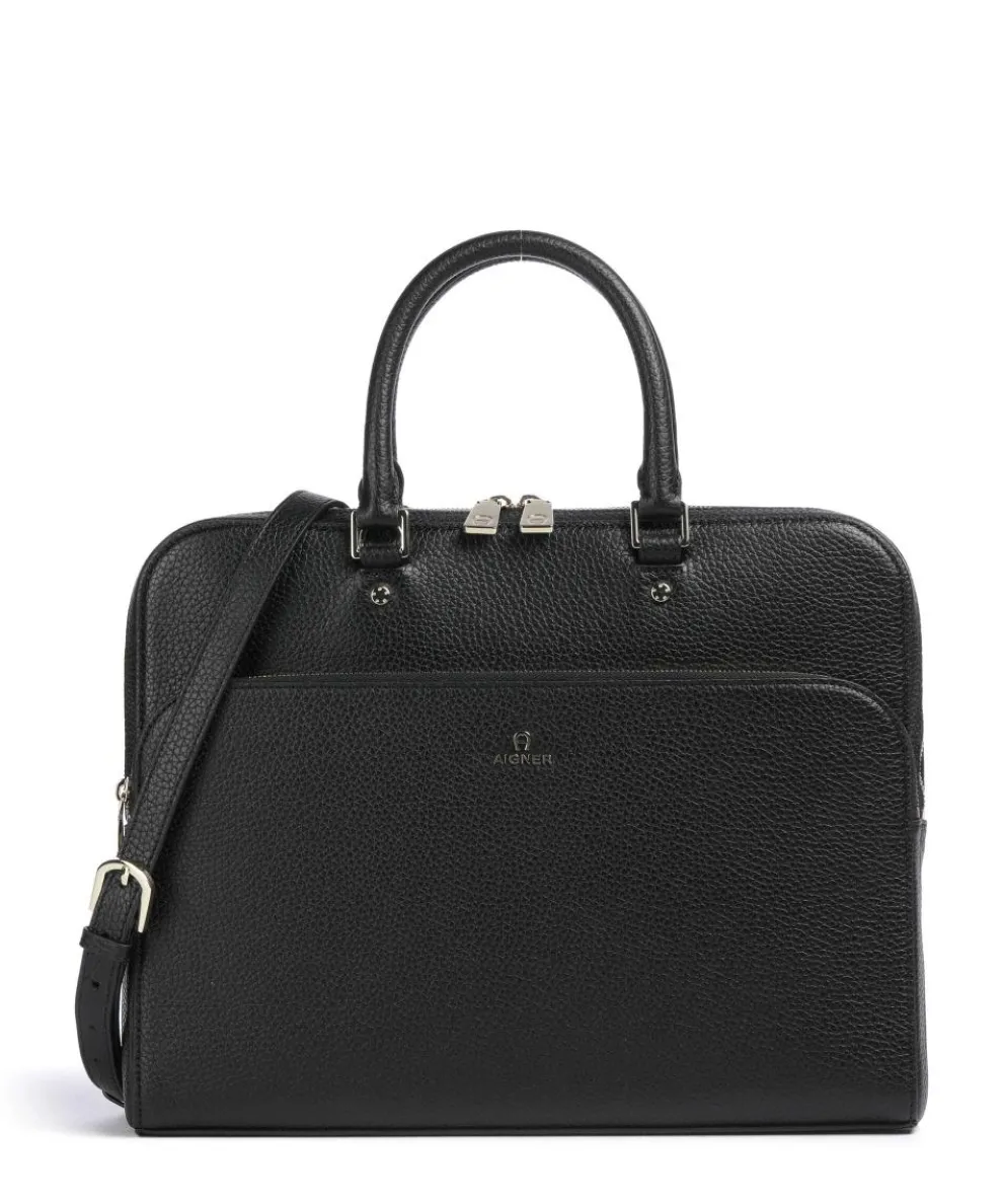 Ivy L Briefcase 14″ grained cow leather black