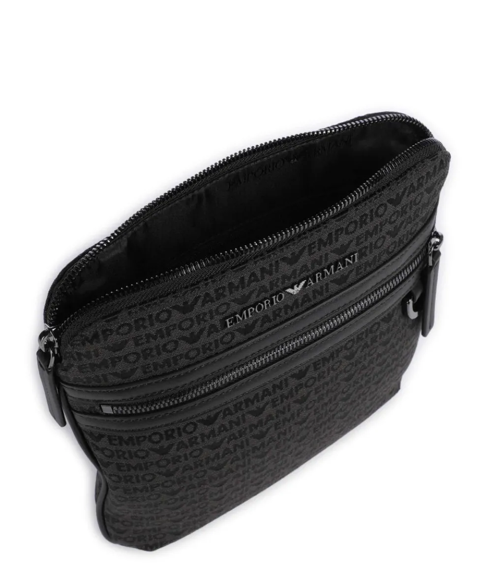 Logo Jacquard Crossbody bag canvas black