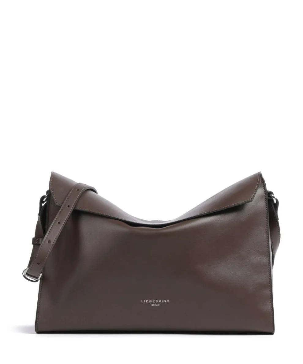 Lora Calf Optic M Crossbody bag softly grained calfskin dark brown