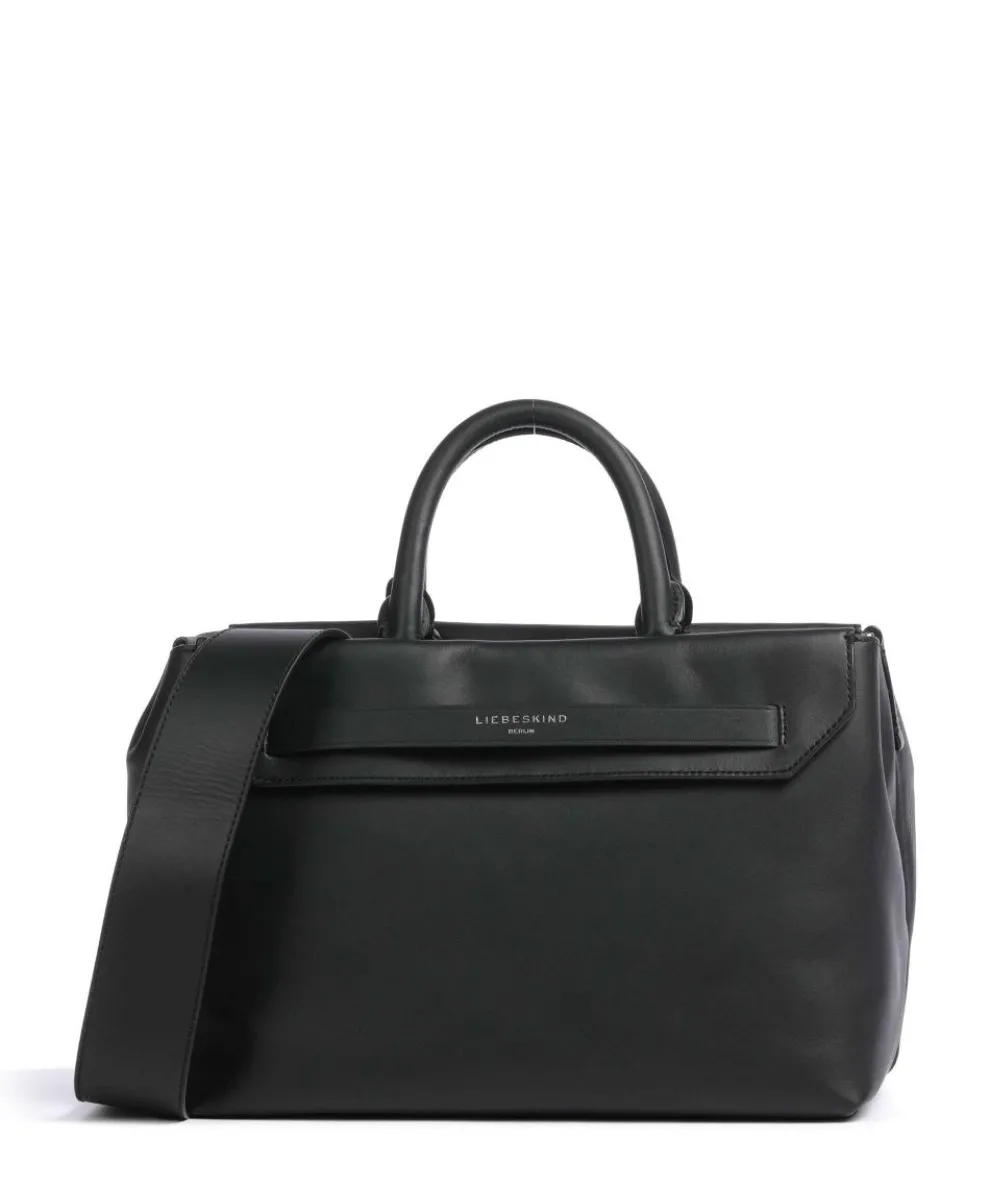Lora Calf Optic M Handbag softly grained calfskin black