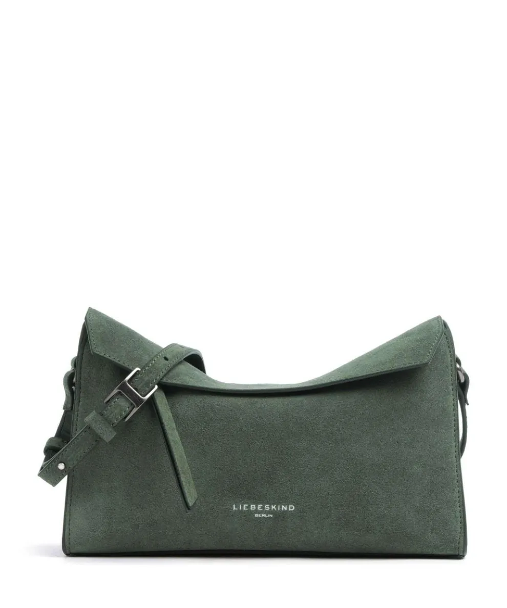 Lora Suede S Crossbody bag brushed leather dark green