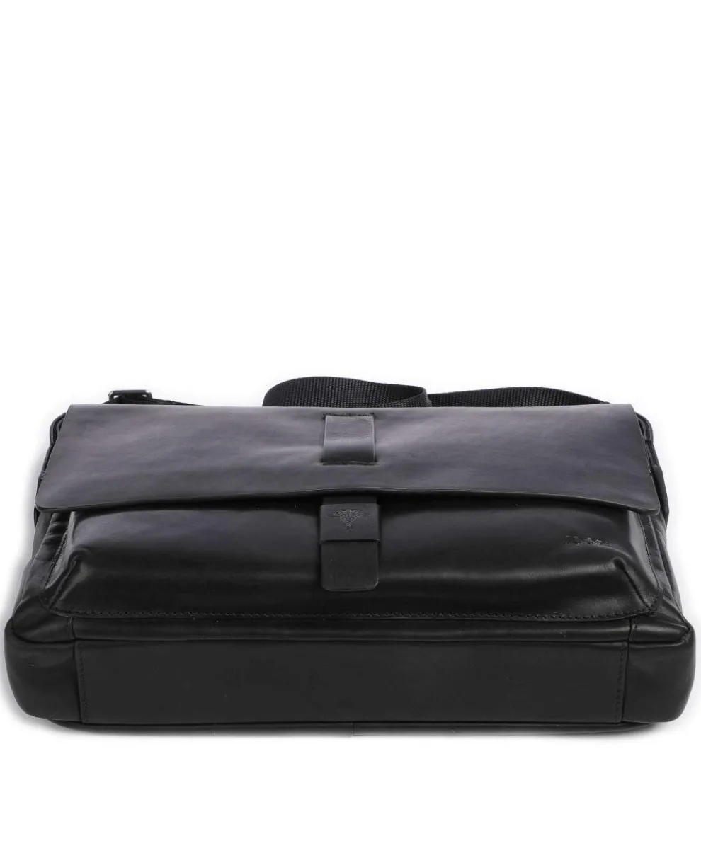 Loreto Janis Messenger bag fine grain cow leather black