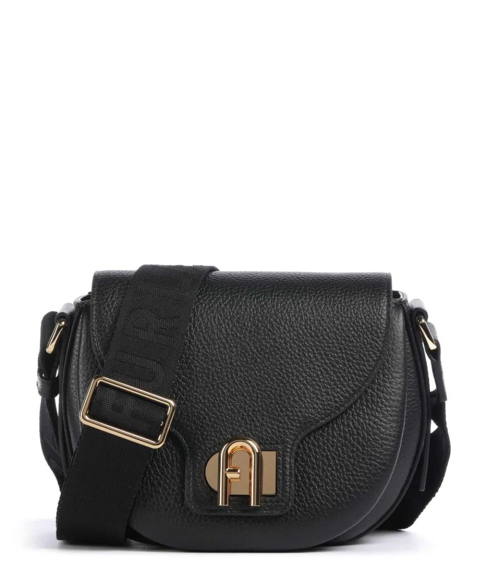 Lotus Mini Crossbody bag grained leather black