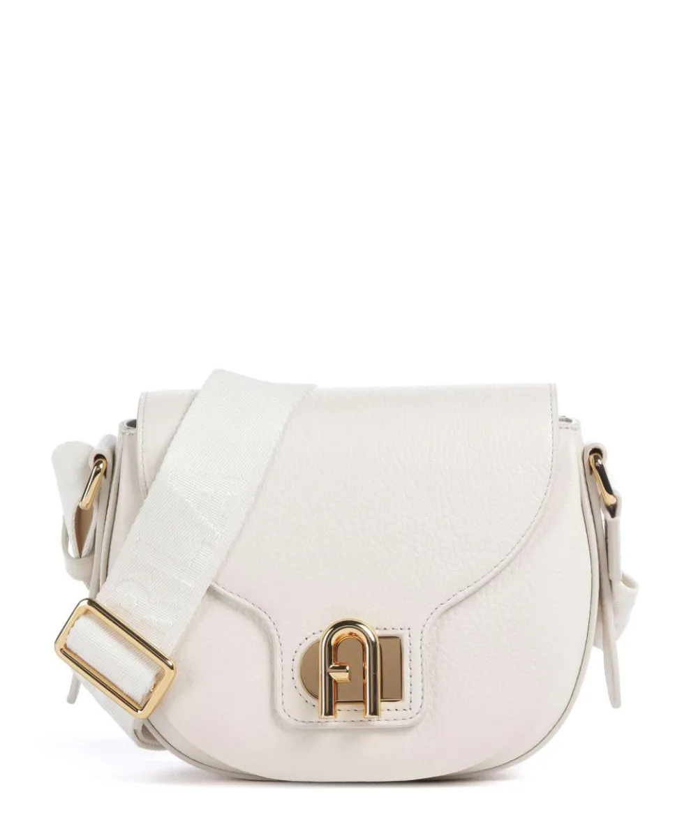 Lotus Mini Crossbody bag grained leather white