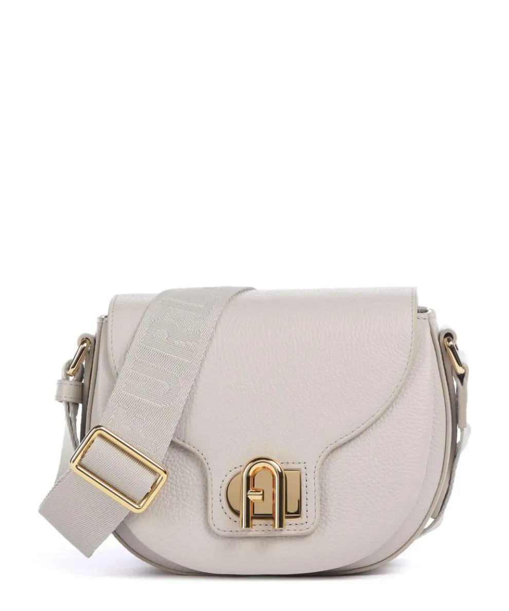 Lotus Mini Crossbody bag grained leather beige