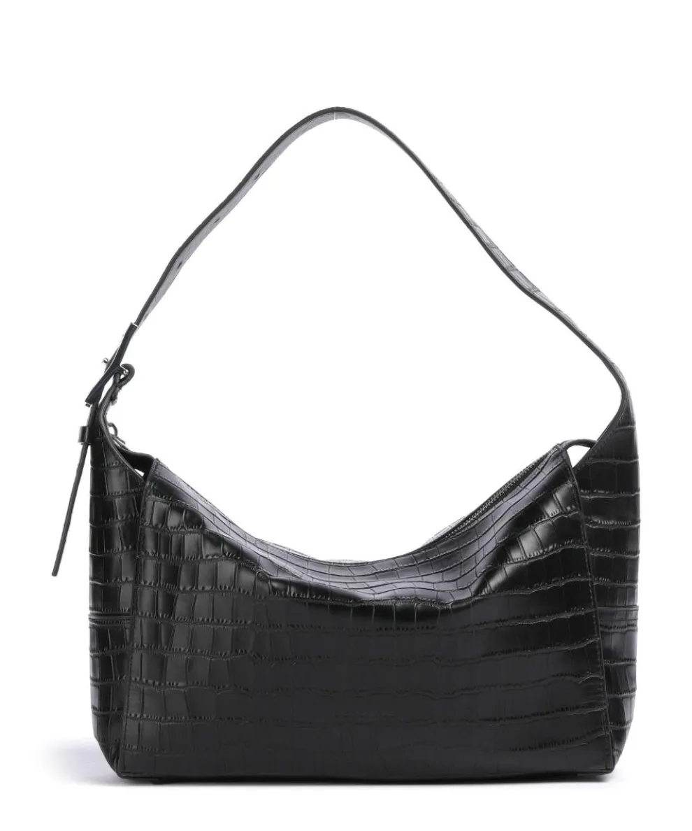 Lou 2 New Croco M Hobo bag grained leather black