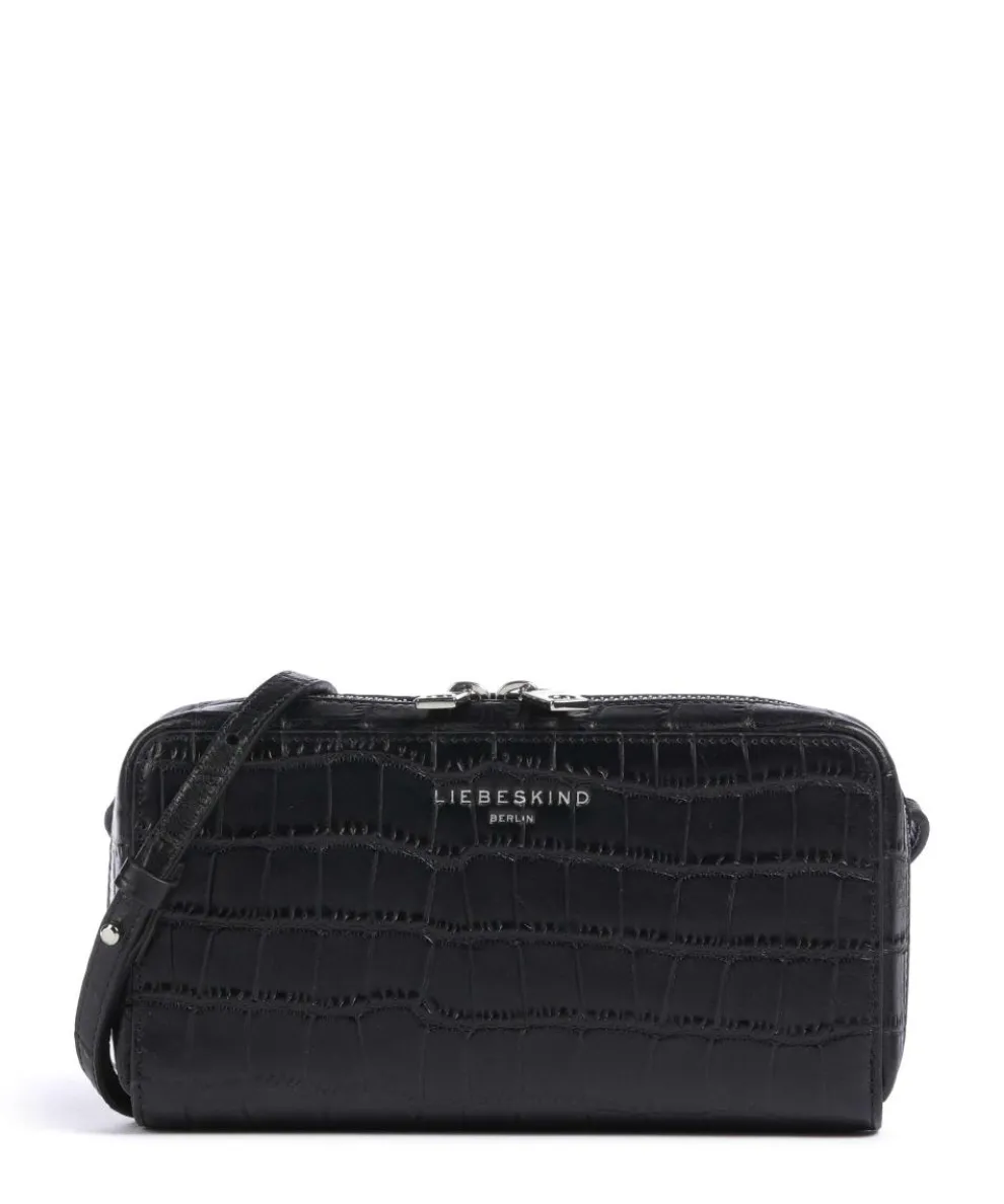 Lou Croco XS Wallet embossed leather black