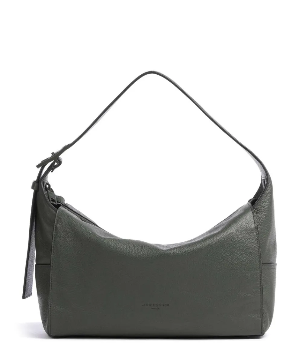 Lou Small Pebble M Hobo bag grained cow leather dark green