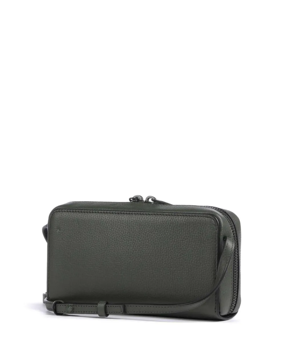 Lou Small Pebble XS Wallet grained cow leather dark green