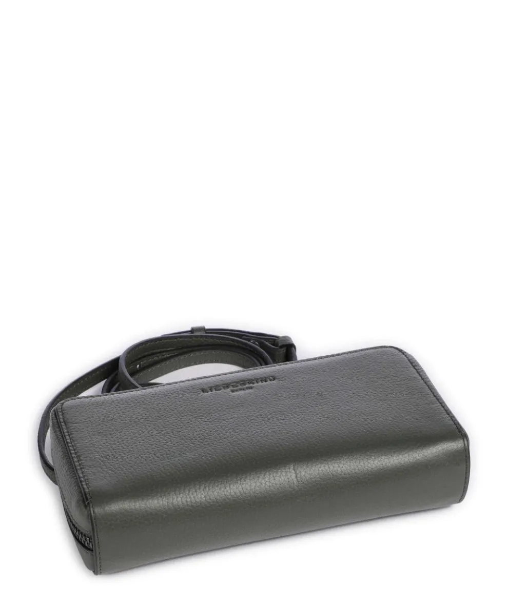 Lou Small Pebble XS Wallet grained cow leather dark green