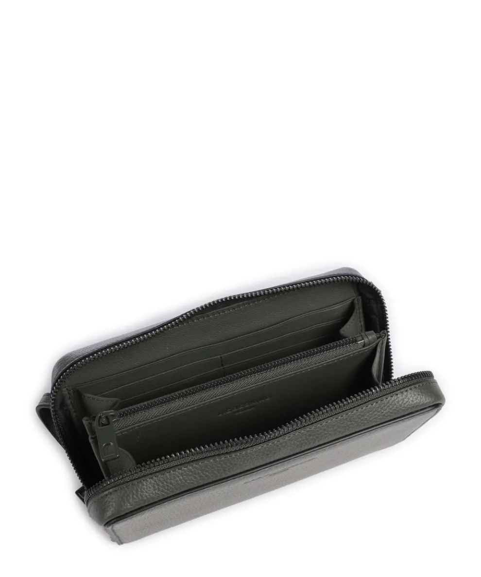 Lou Small Pebble XS Wallet grained cow leather dark green