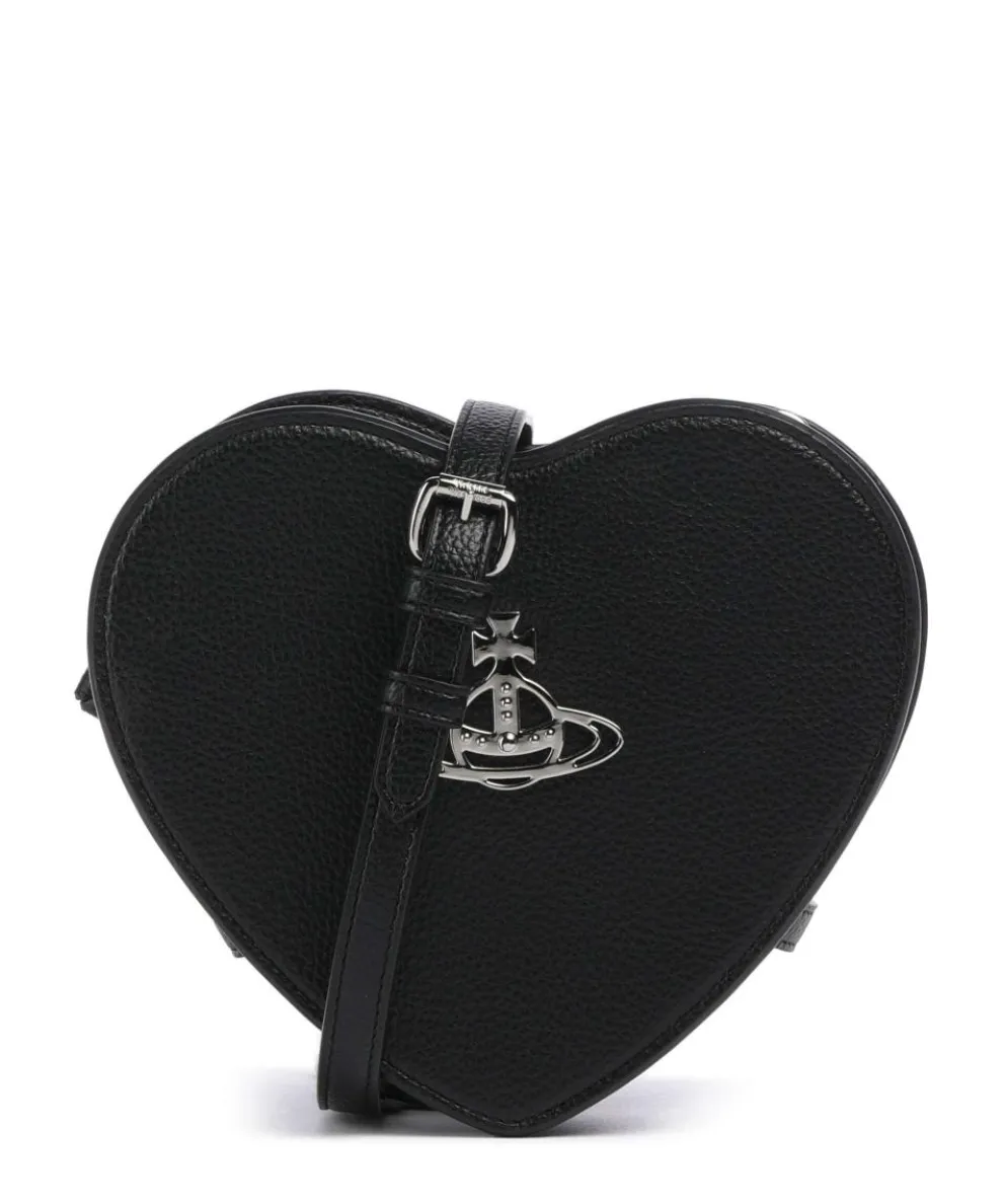 Louise Heart Grain Crossbody bag imitation leather black