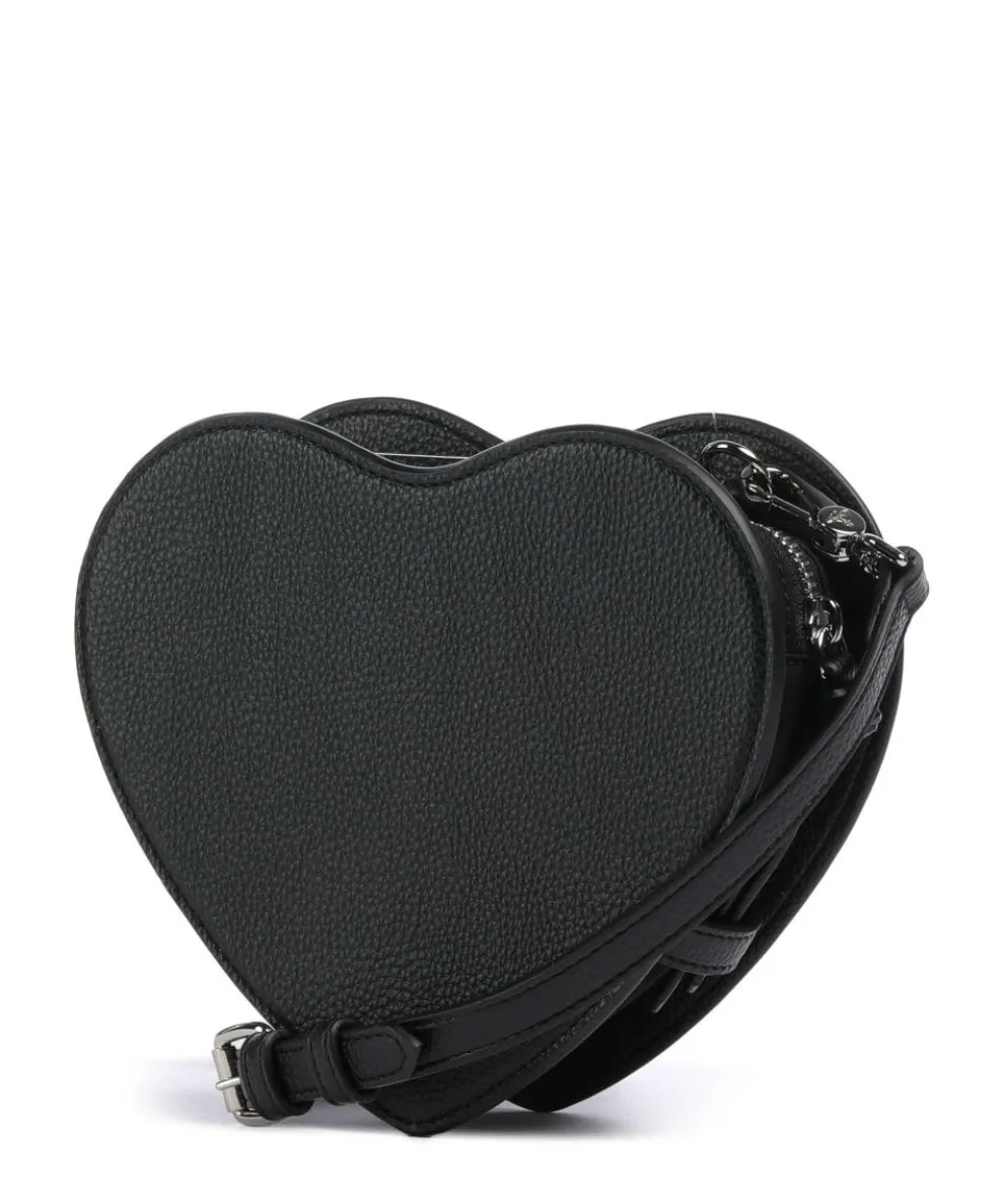 Louise Heart Grain Crossbody bag imitation leather black