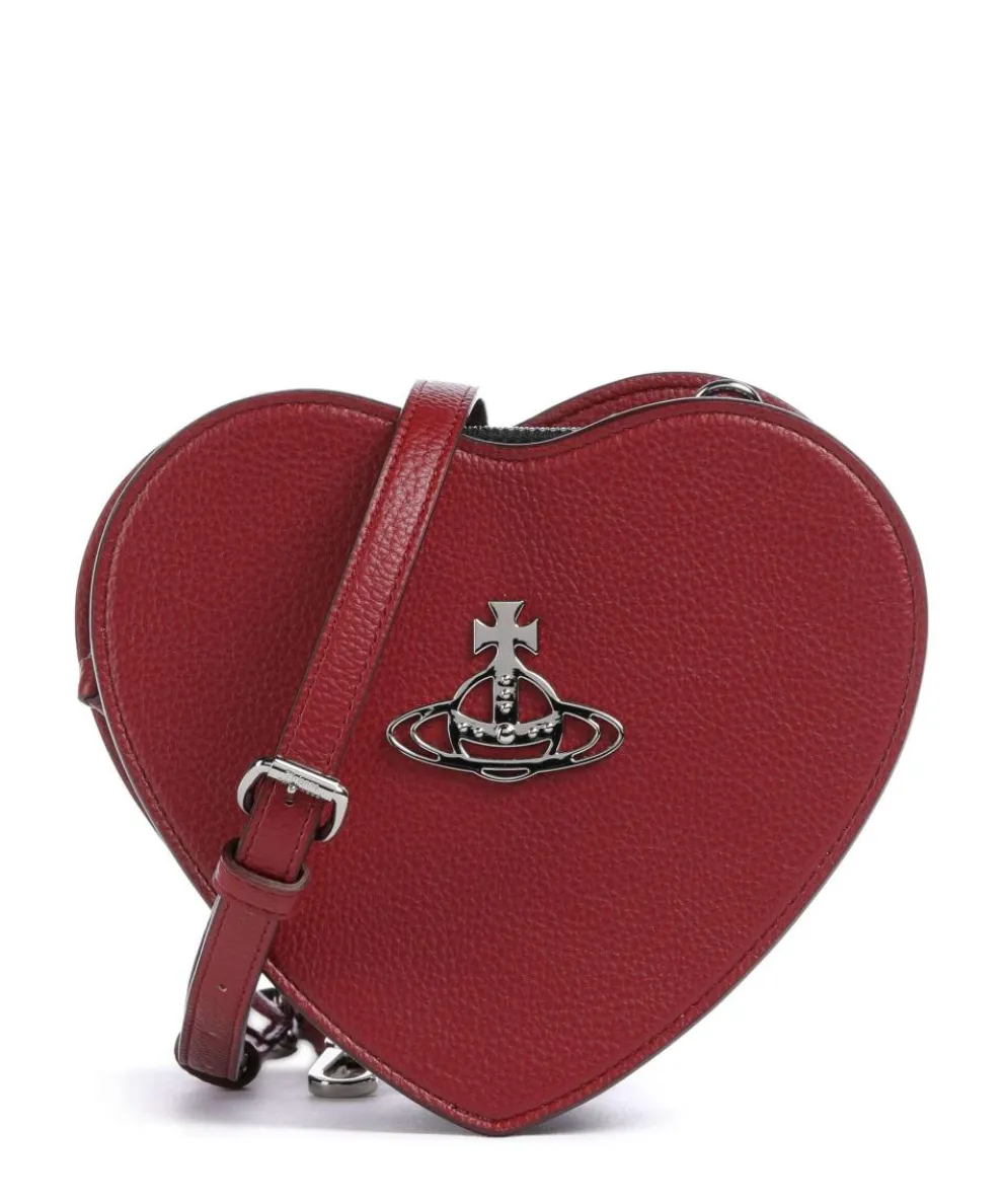 Louise Heart Grain Crossbody bag imitation leather red