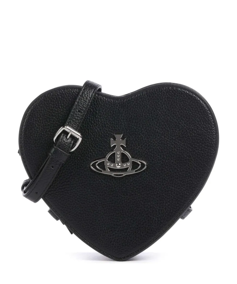 Louise Heart Grain Crossbody bag imitation leather black