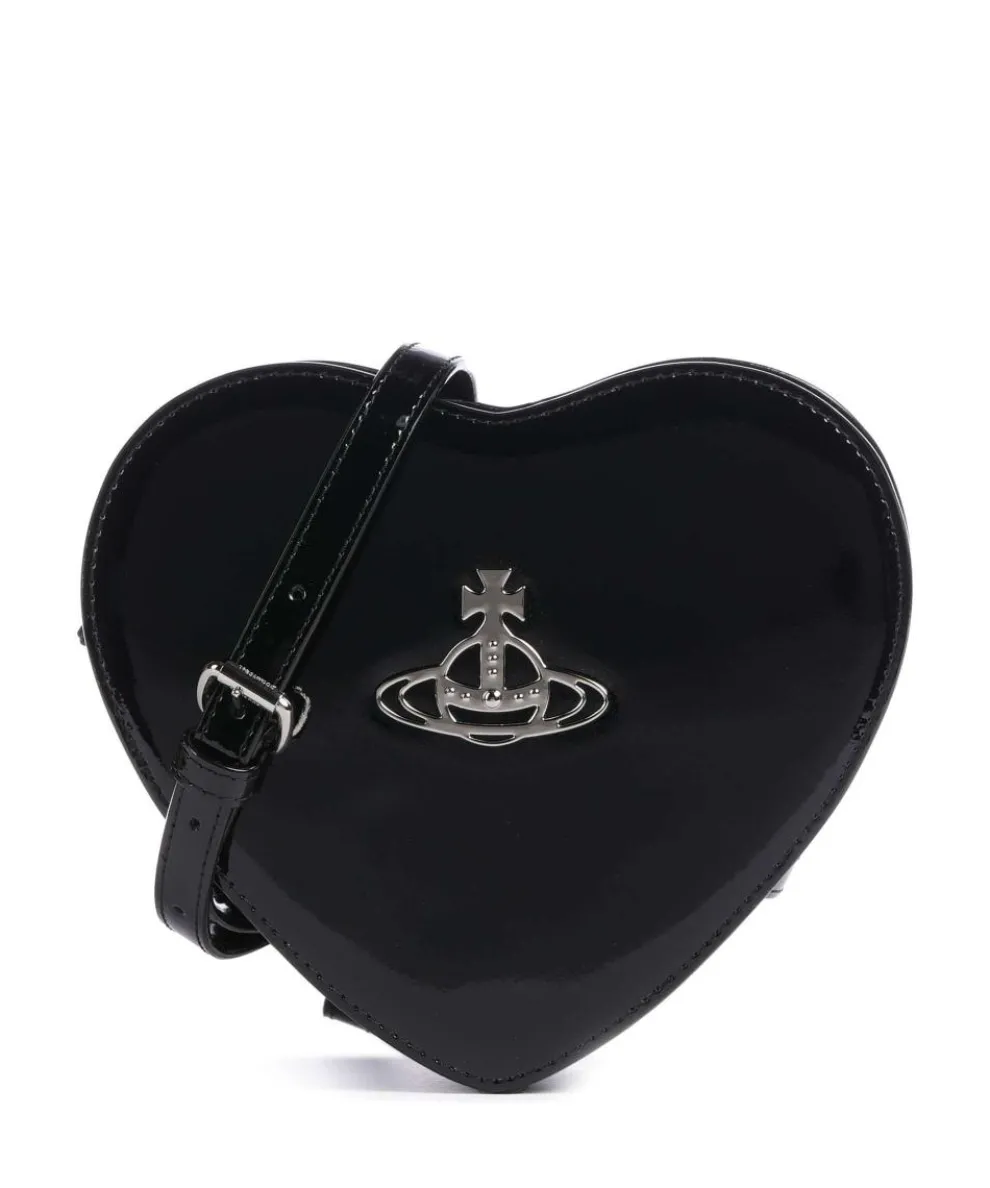 Louise Heart Shiny Patent Crossbody bag patent leather black