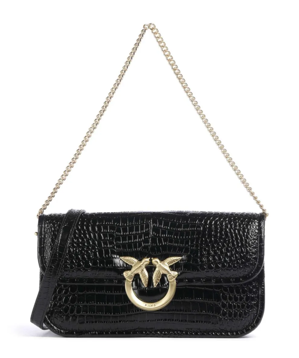 Love Box Baguette Shoulder bag embossed leather black