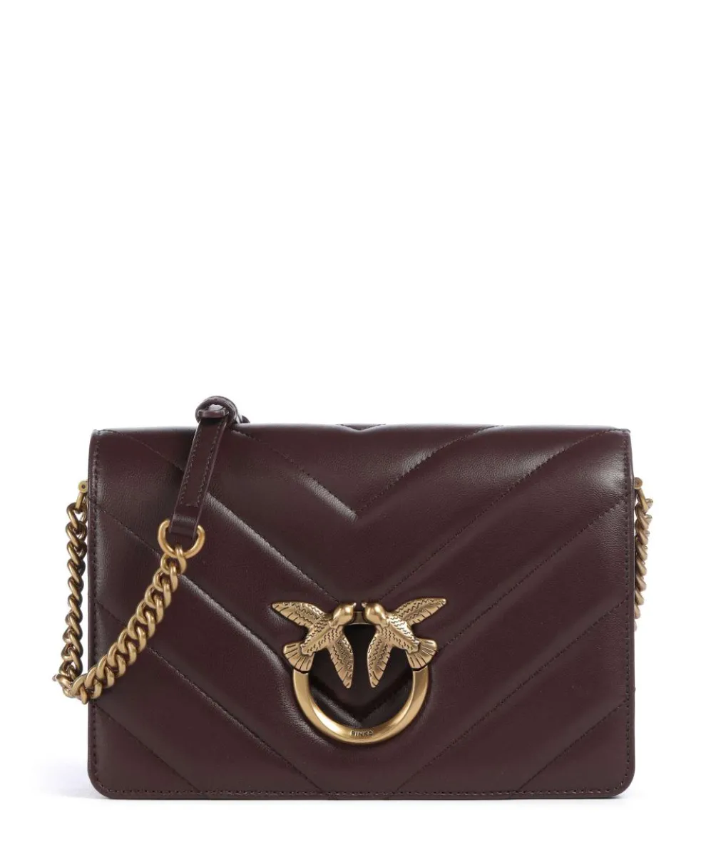 Love Click Classic Crossbody bag sheepskin leather wine