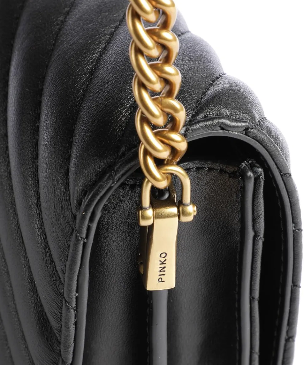 Love Click Mini Crossbody bag sheepskin leather black