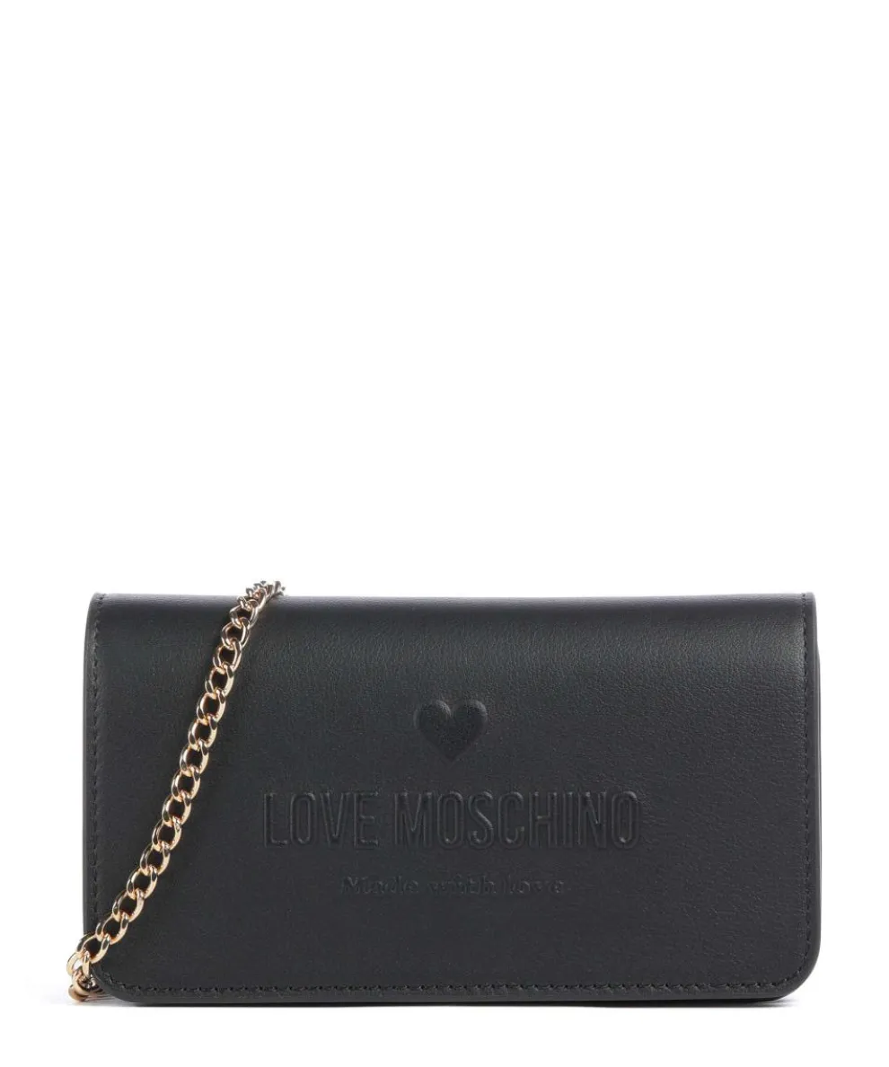 Love Embossed Crossbody bag imitation leather black