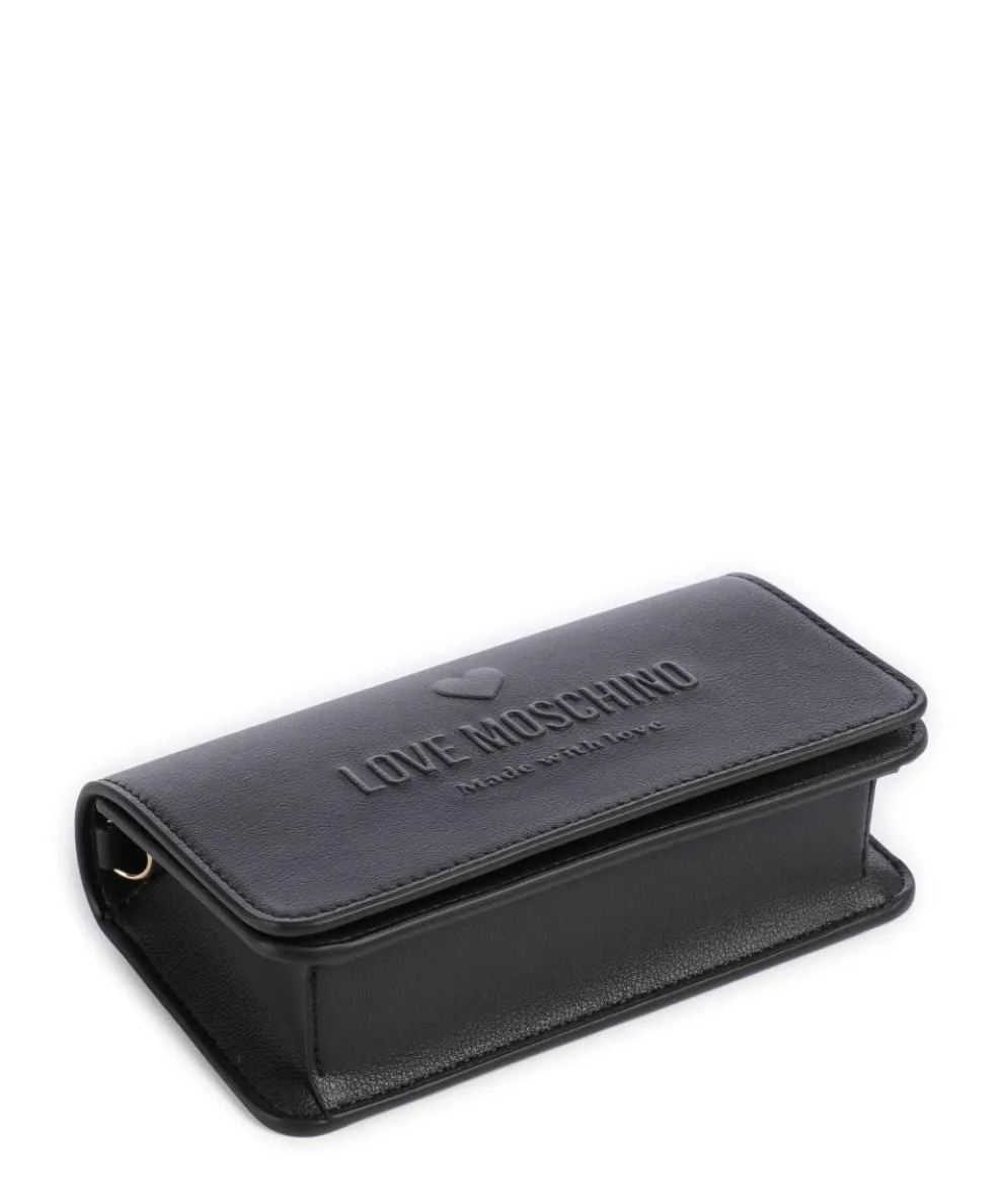 Love Embossed Crossbody bag imitation leather black