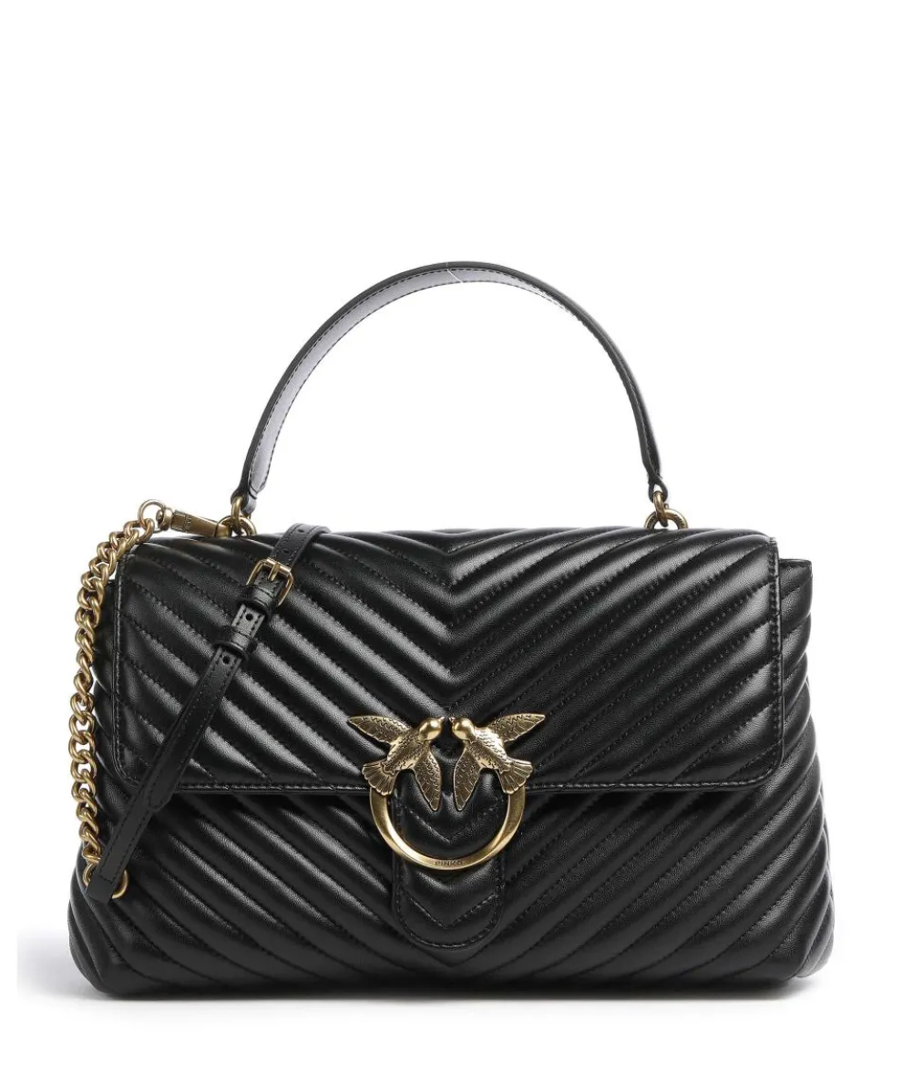Love Lady Puff Big Handbag sheepskin leather black