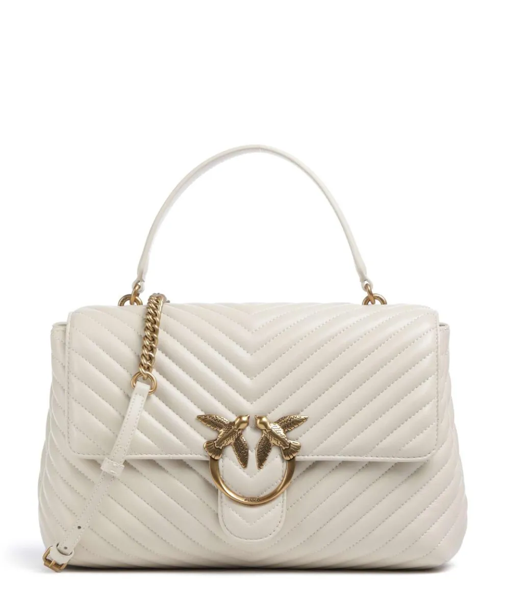 Love Lady Puff Big Handbag sheepskin leather ivory