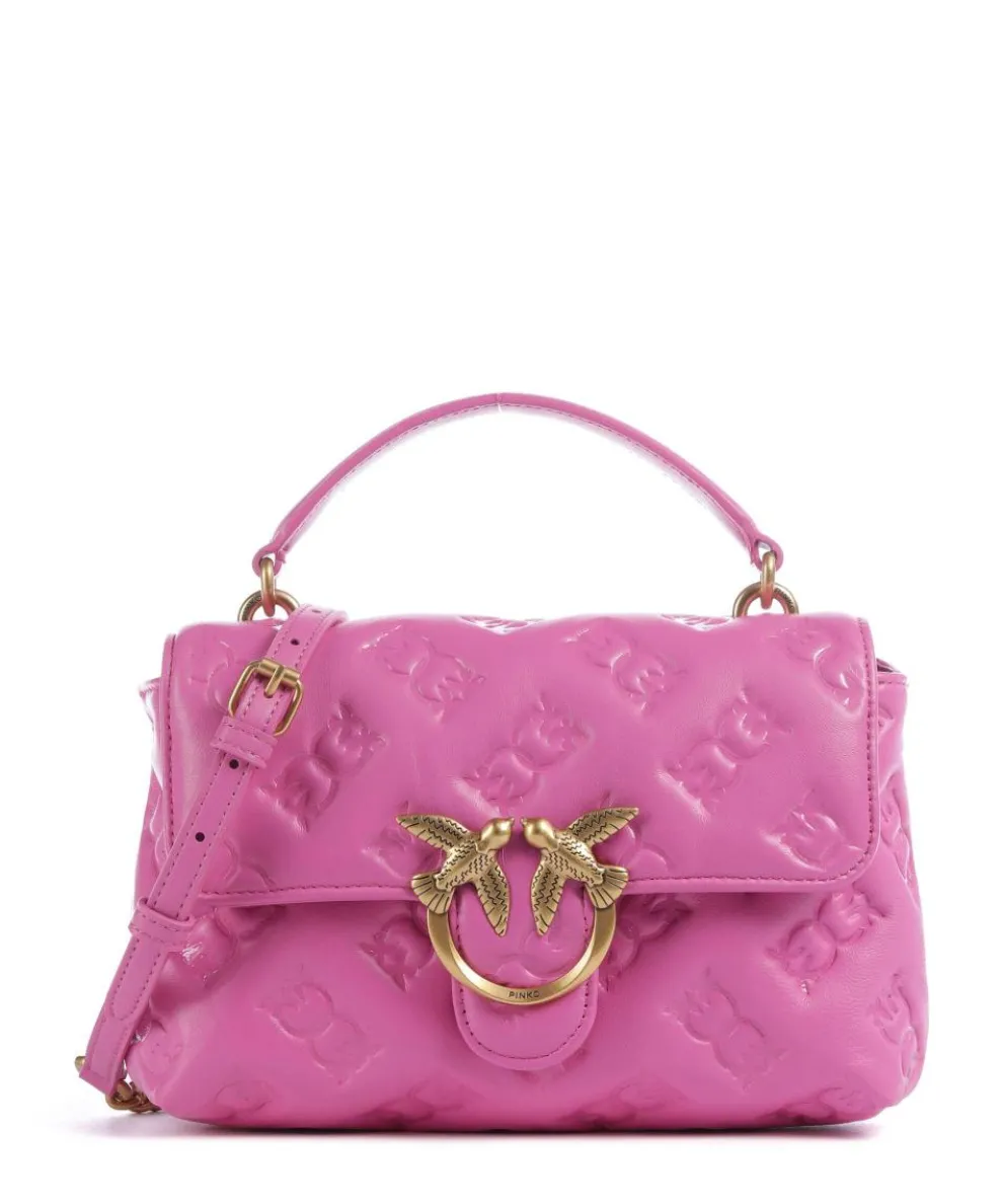 Love Lady Puff Mini Handbag embossed leather pink