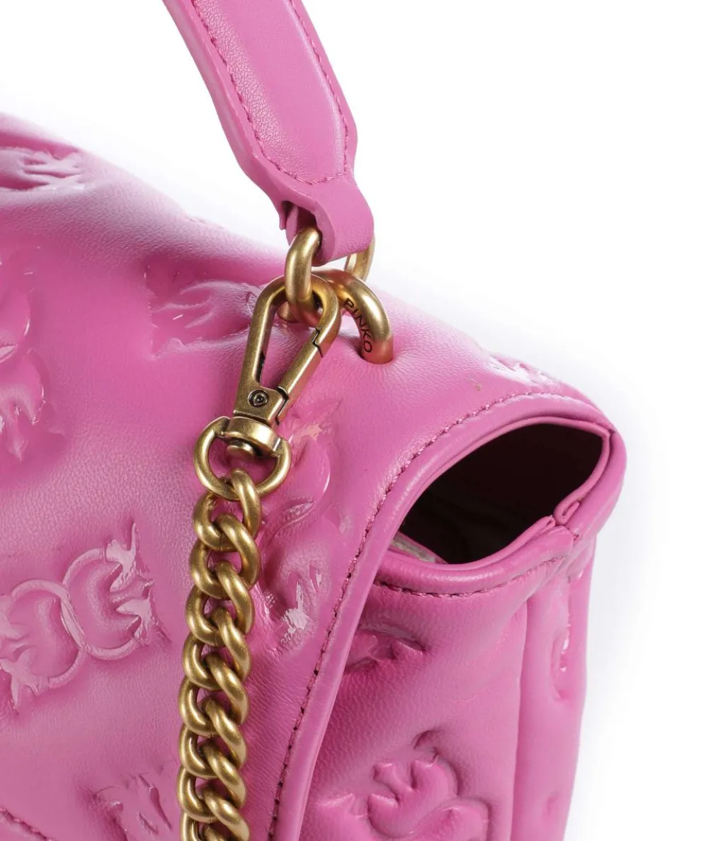 Love Lady Puff Mini Handbag embossed leather pink