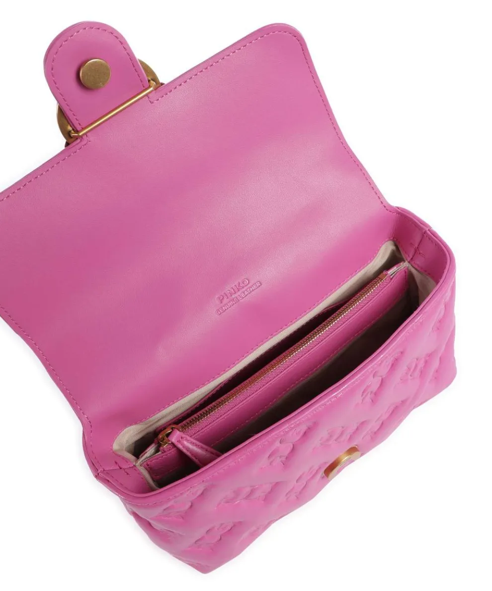 Love Lady Puff Mini Handbag embossed leather pink