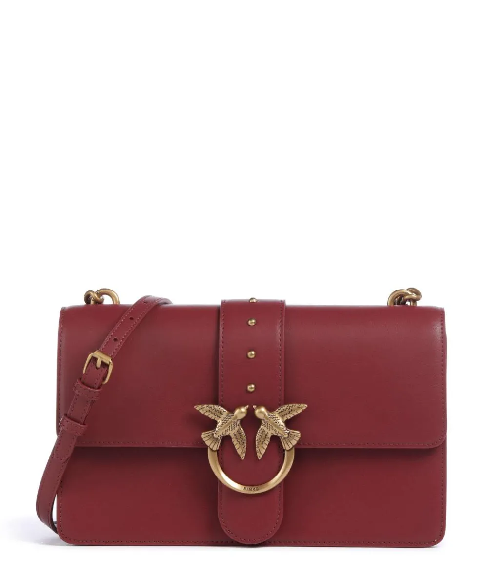 Love One Classic Crossbody bag fine grain cow leather bordeaux red