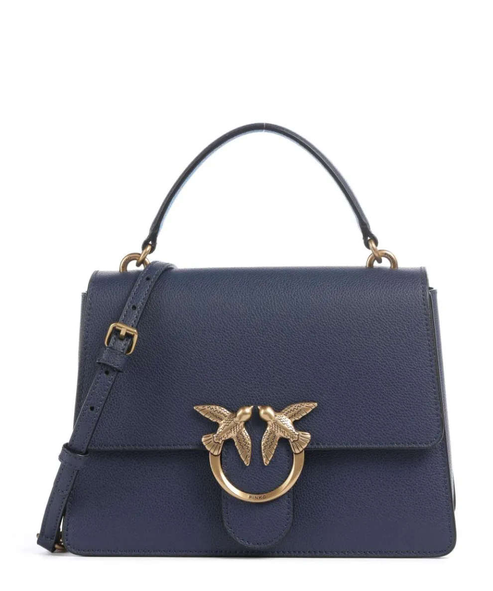 Love One Classic Handbag grained leather dark blue